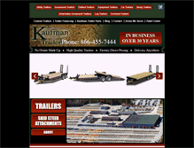 Tablet Screenshot of kaufmantrailers.com